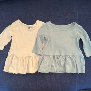 Pair of h and m dresses size 1-2 months